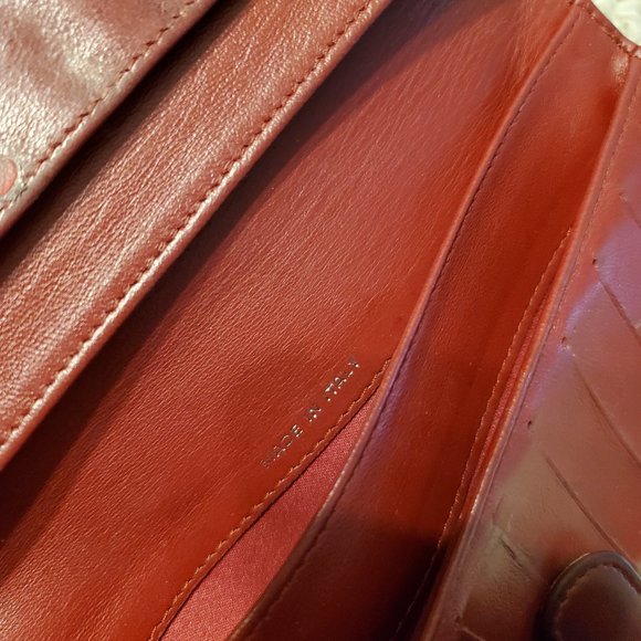 CHANEL RED CAMELLIA LAMBSKIN LONG WALLET - Picture 6 of 12